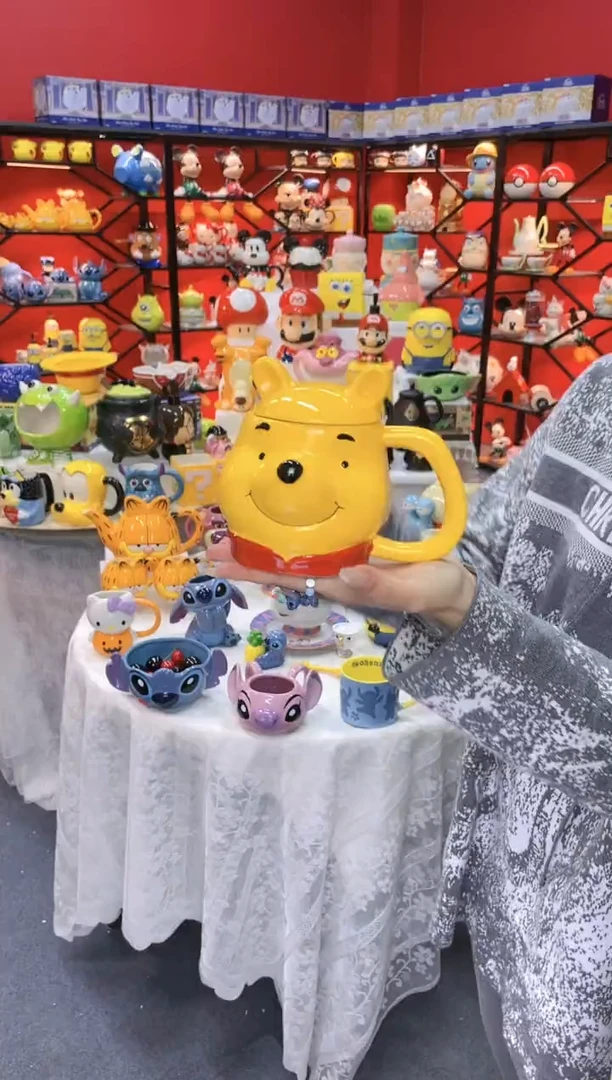 【闪购商品】1@@维尼熊盖杯陶瓷杯