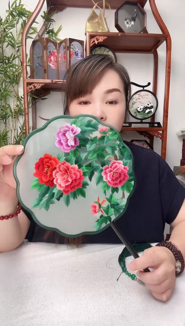 刺绣团扇-双面绣花