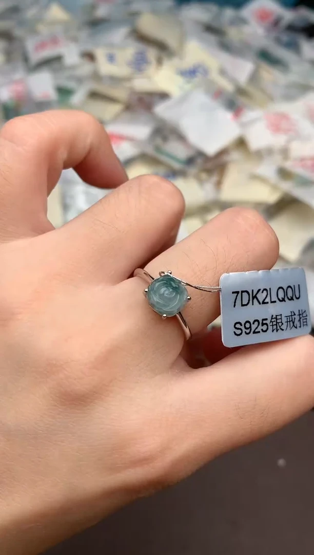 银S925镶嵌挂件翡翠一