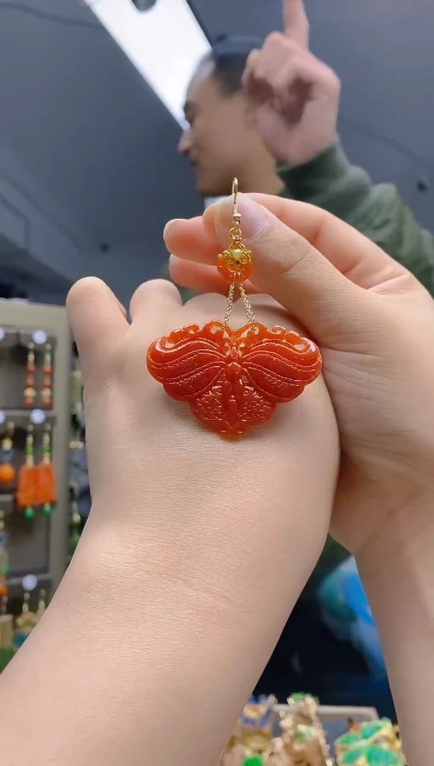 【闪购商品】翡翠耳饰合金64翡翠耳钩一个