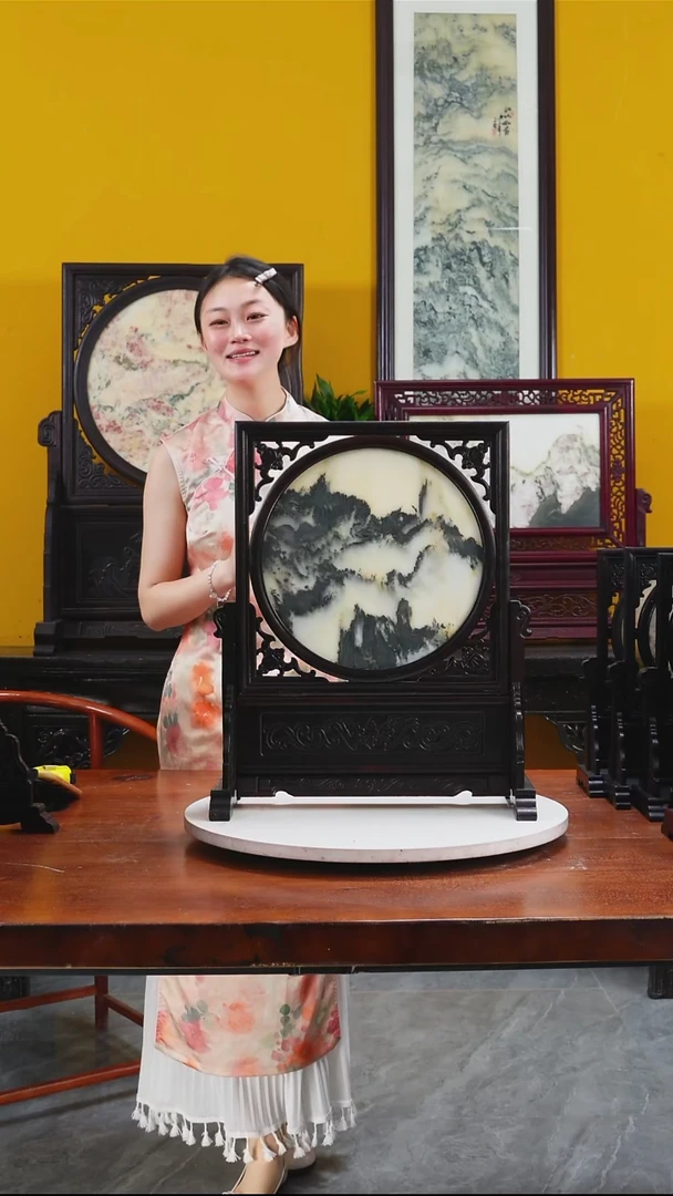 石材天然大理石画摆件