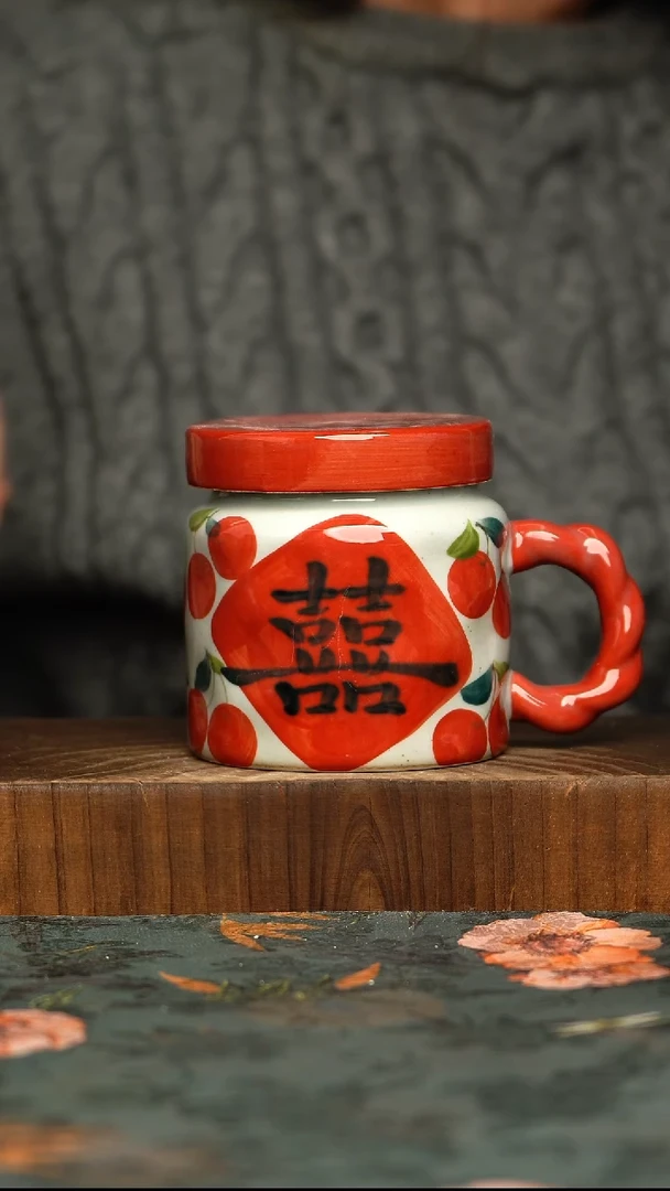 杯釉下彩手工手绘同款陶器