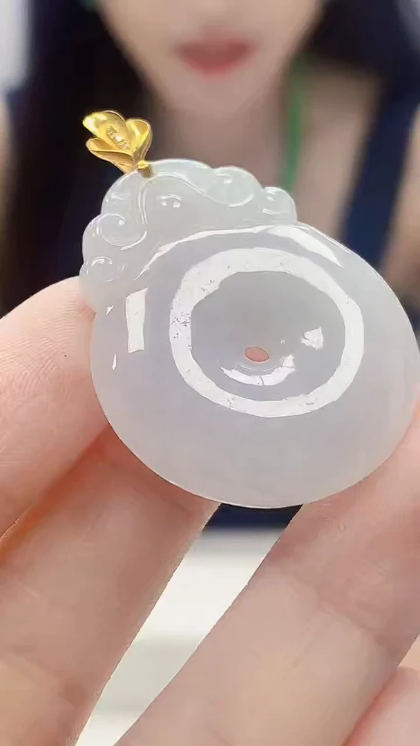 定制翡翠18K金镶嵌4957xx-毛货挂件44