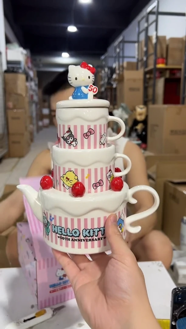 瓷片原盒kt50周年茶壶套组