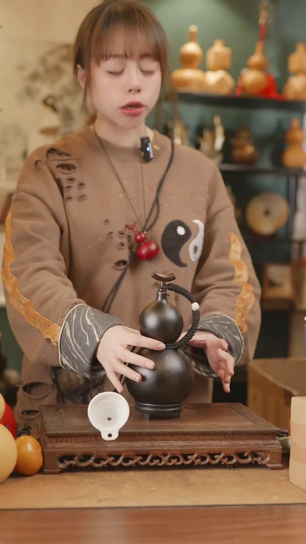 【闪购商品】254号精品天然大漆工艺防渗内胆酒葫芦~