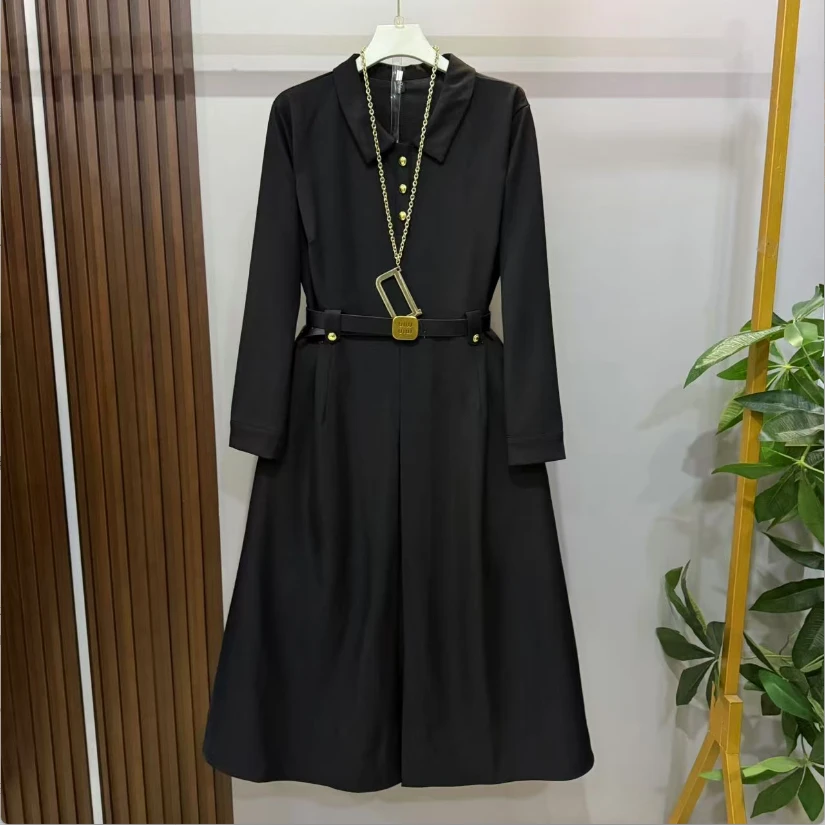 新款大码女装欧货时尚黑色气质轻奢高品质显瘦连衣裙