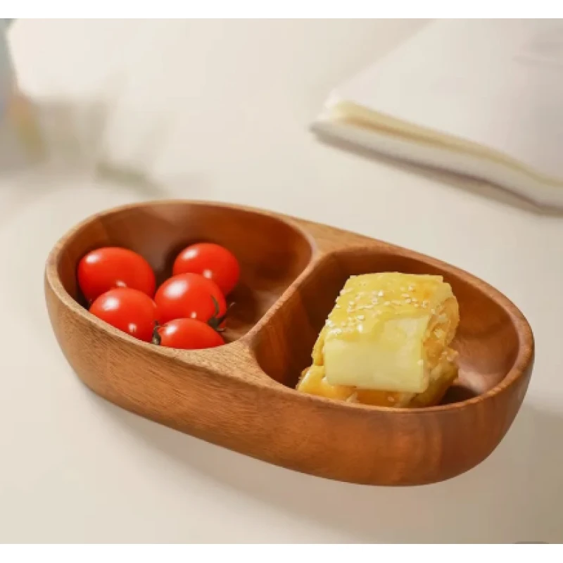 南美胡桃木整掏双格船碗干果盘零食盘坚果拼盘水果盘分格收纳盒