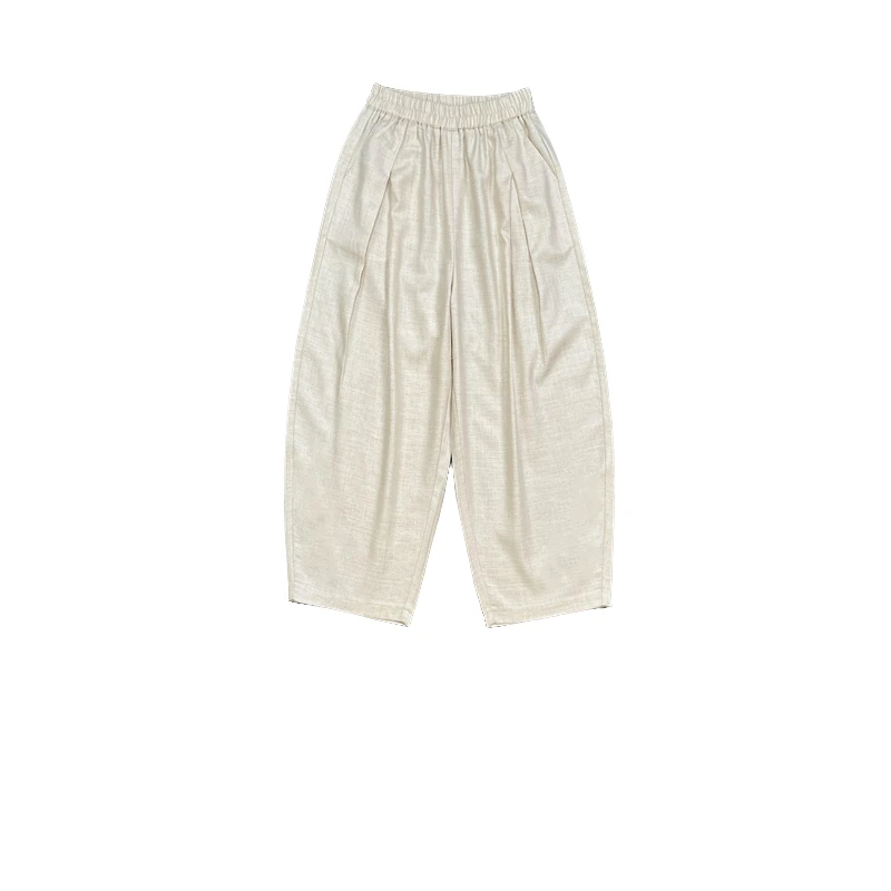 【贵气感麻溜裤】凉感‘’天丝+亚麻‘’八分哈伦裤宽松休闲空气裤7139