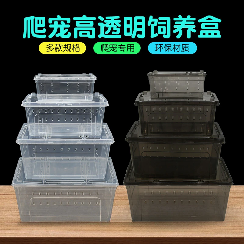 爬宠饲养盒两栖螃蟹守宫角蛙蜘蛛大号乌龟饲养箱带爬台造景爬虫盒