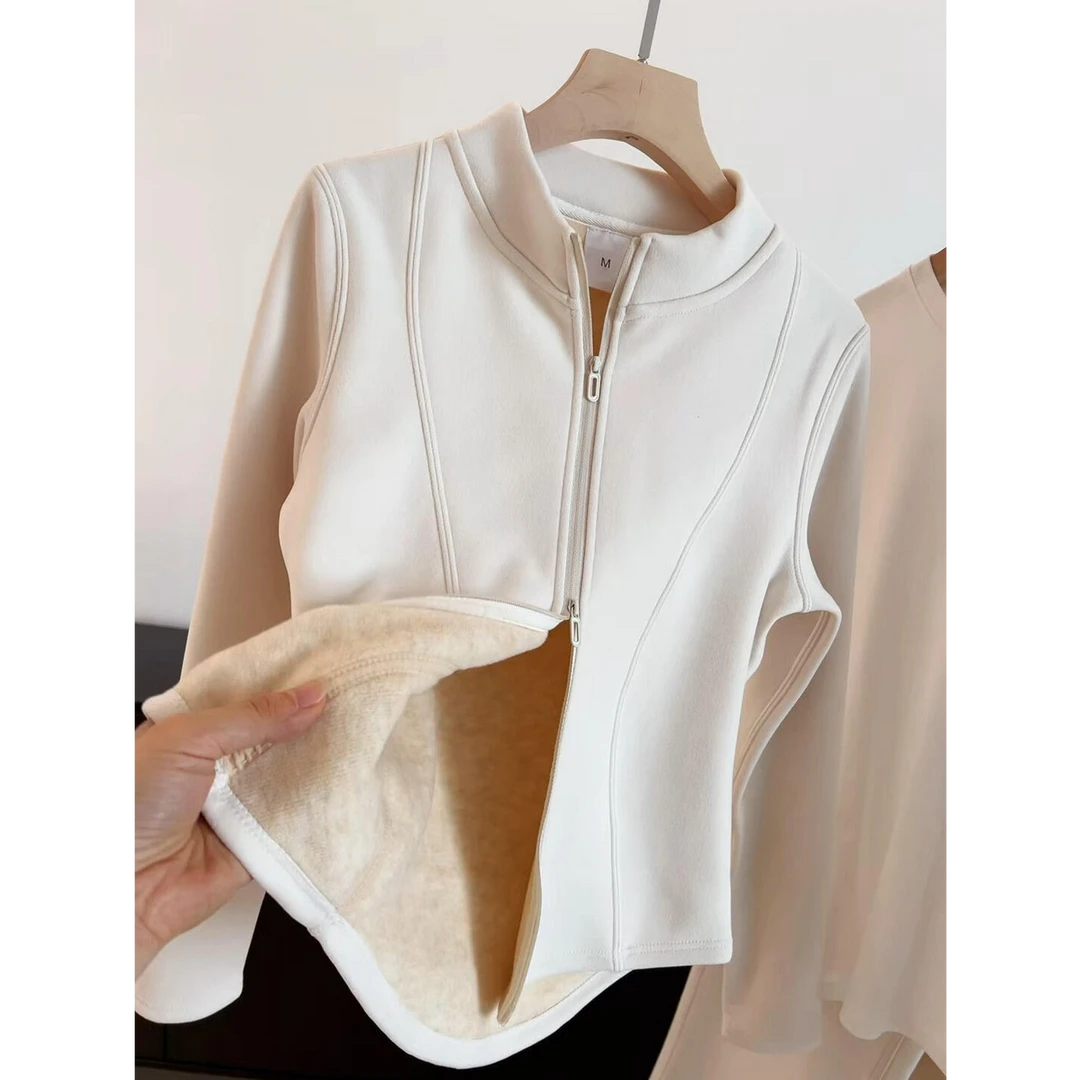 【运费补贴】修身摇粒绒外套女冲锋衣内胆秋冬季加绒加厚双面绒保暖