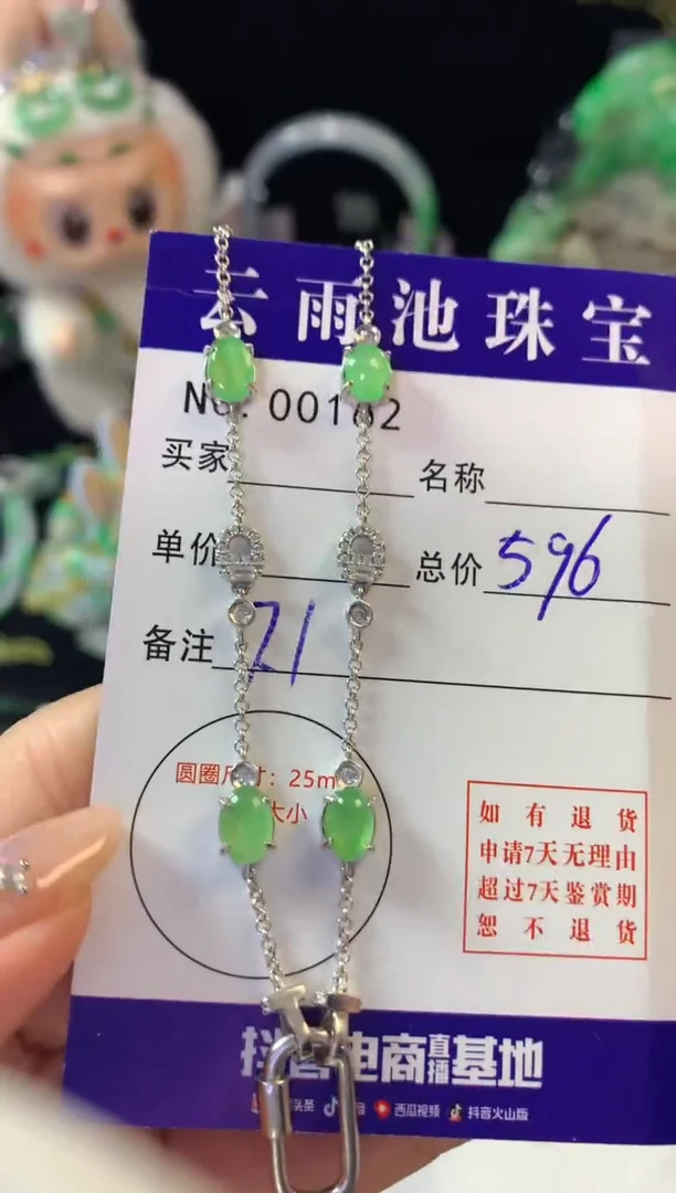 翡翠银S925镶嵌颈饰翡翠