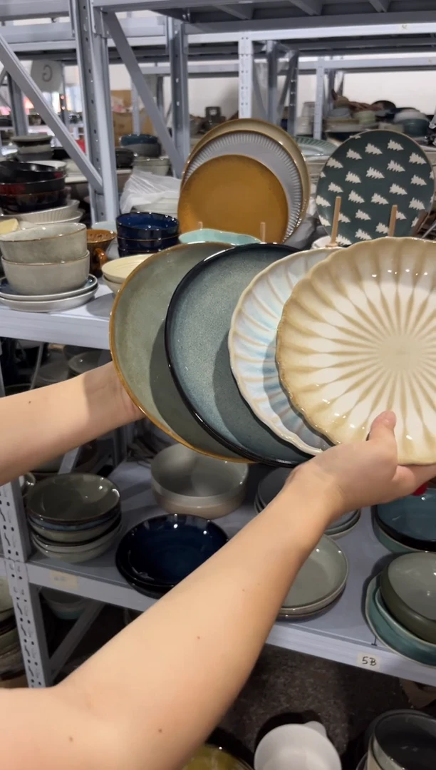 陶瓷外贸尾货瑕疵满20包邮X4 小盘组合