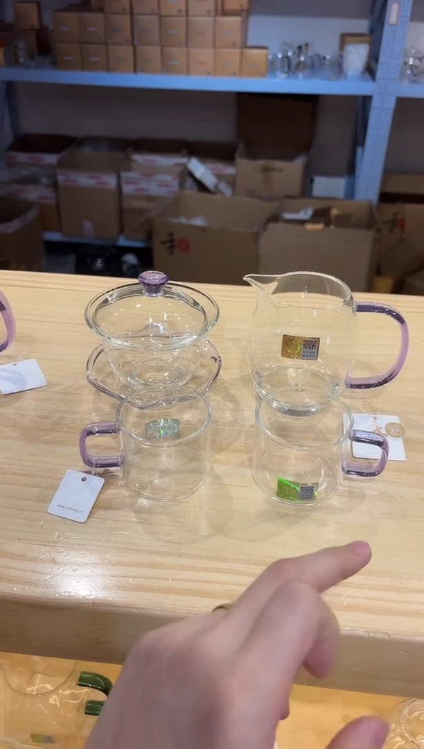 禾器-禅语盖碗-浅紫色+禾器澄然茶海浅紫色++清禾浅紫一个x2