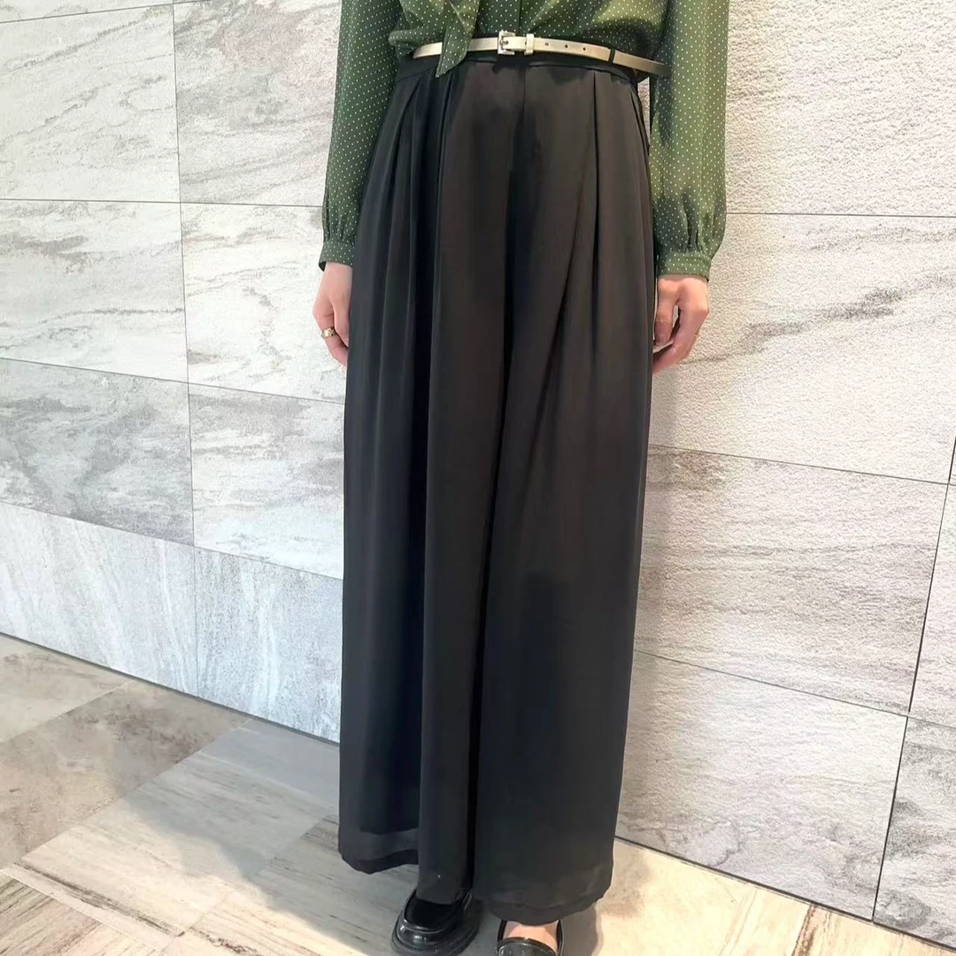 GIRDEAR/哥弟 高腰松驰感侧拉链阔腿裙裤1001-100265