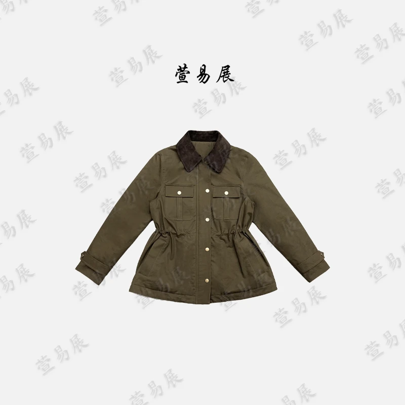 萱易展-“芬兰记事”派克棉服反绒面羊皮领保暖抽绳棉服-WT101502