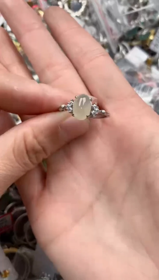 银S925镶嵌戒指翡翠10   2