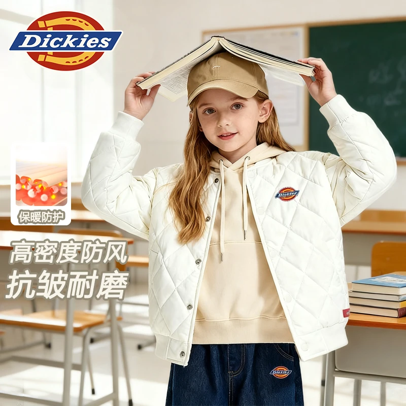 Dickies童装女童棉服冬季新款儿童时尚保暖冬装女孩2025新款棉袄