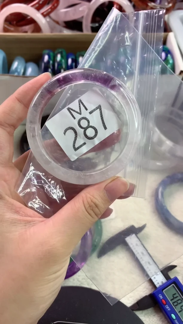 水晶珠宝半成品未镶嵌水晶手镯M287-54