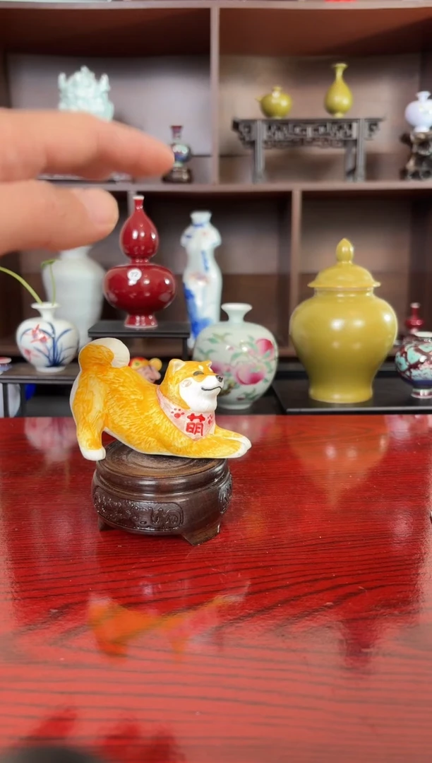 摆件瓷12.27晚微瑕小花瓶摆件萌