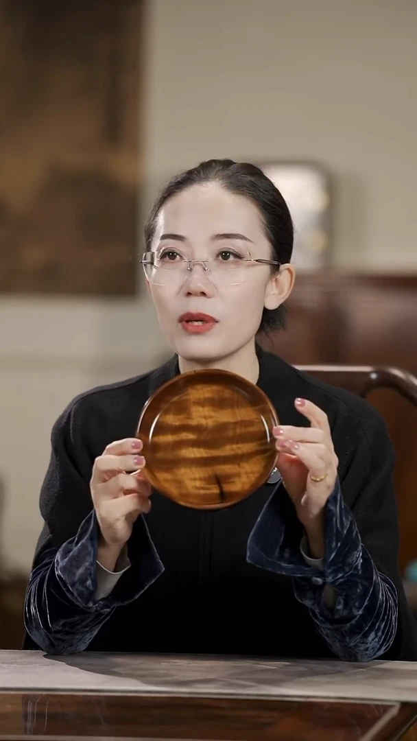 金丝楠604云彩纹圆盘果盘