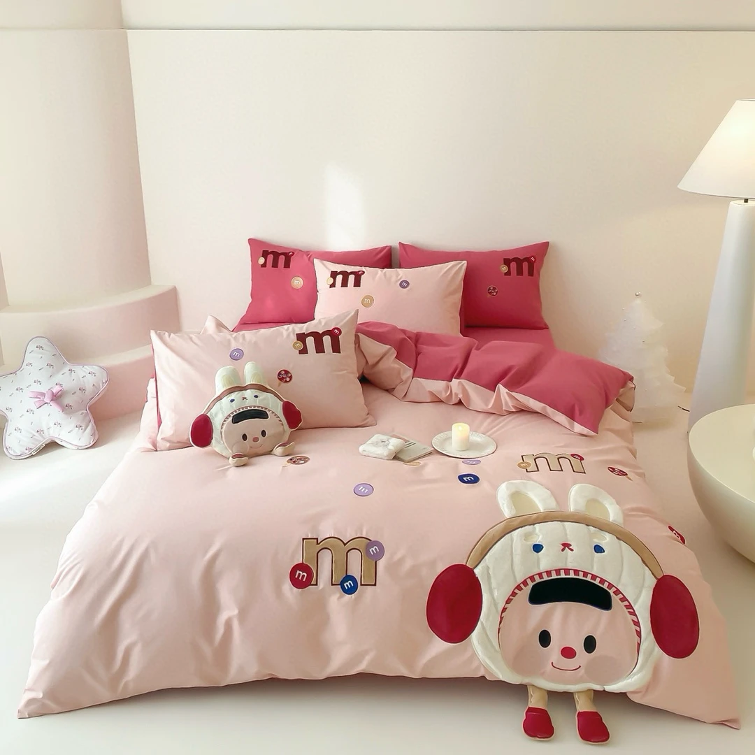 美如梦丨元气多多 全棉水洗棉四件套卡通贴布绣三件套床上用品