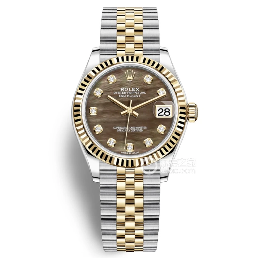 未使用 Rolex/劳力士 日志278273/31表径黑贝母盘钻刻/25年全套