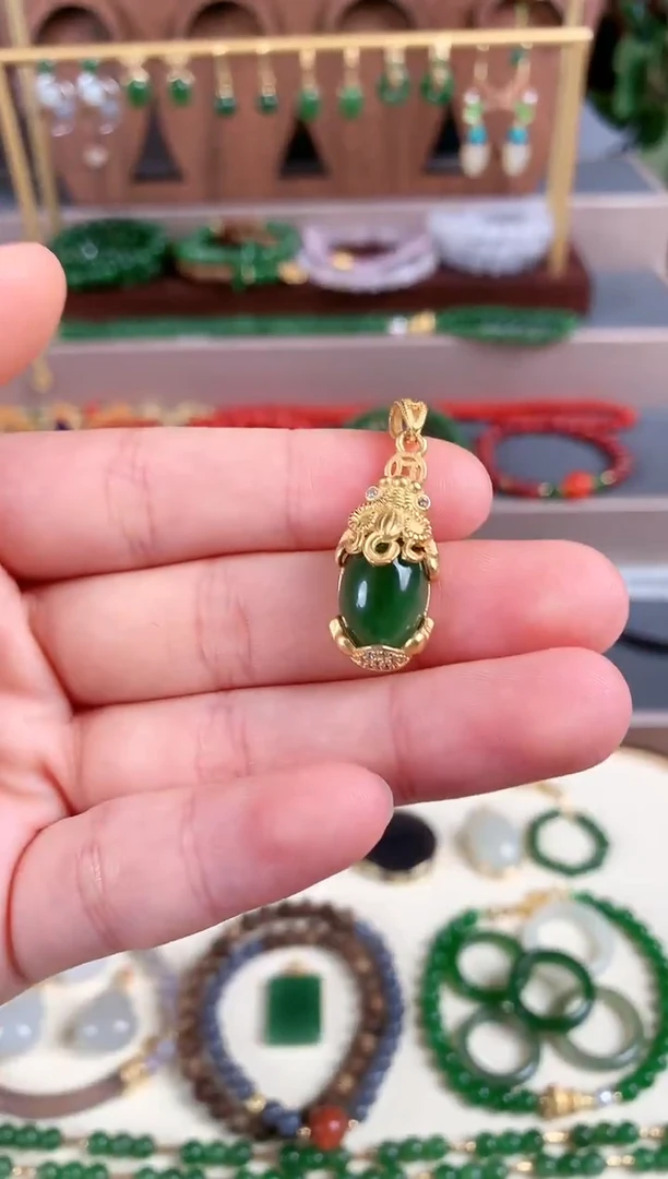 吊坠(不含链)银S925镶嵌和田玉1