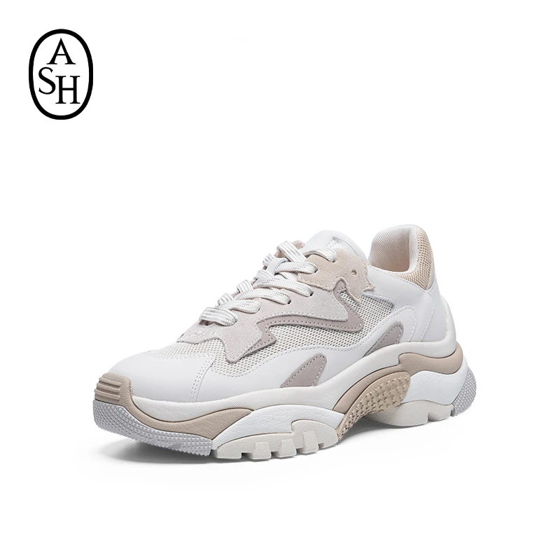 ASHASH女鞋2026春夏新款ADDICT真皮厚底老爹鞋女增高运动休闲鞋