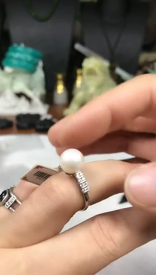 淡水珍珠银S925镶嵌戒指戒指
