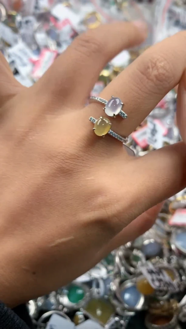 银S925镶嵌戒指翡翠111-----9