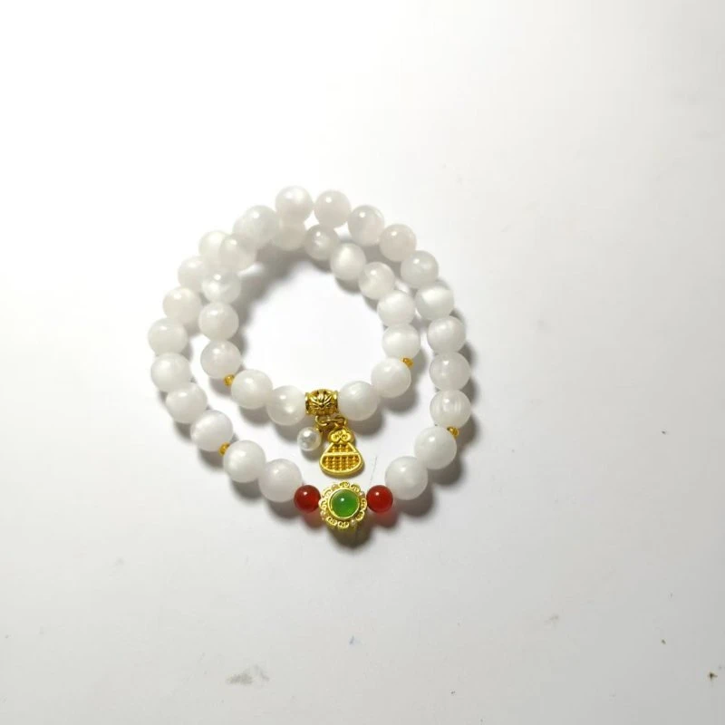 非金属玻璃手链 s1076-七彩双圈手串