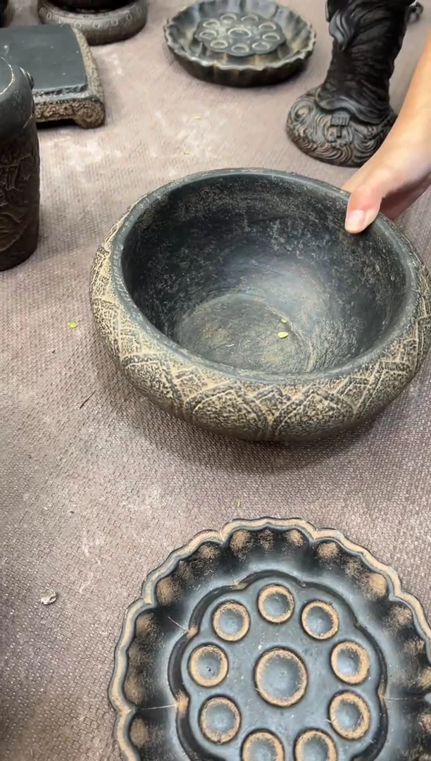 陶土【火山泥】莲花钵