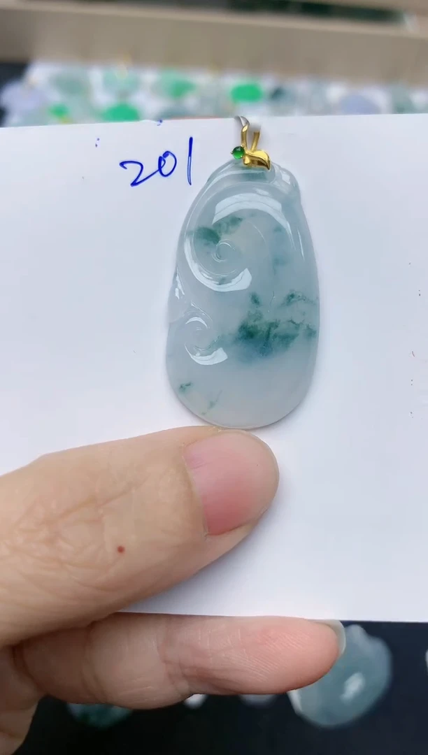 【闪购商品】翡翠颈饰18K金镶嵌天然翡翠A货