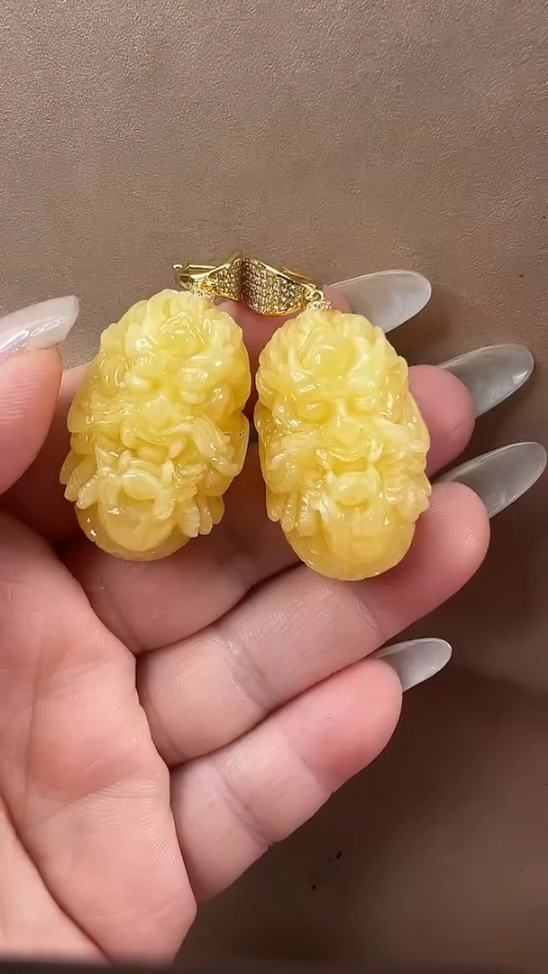 琥珀颈饰未镶嵌耳环