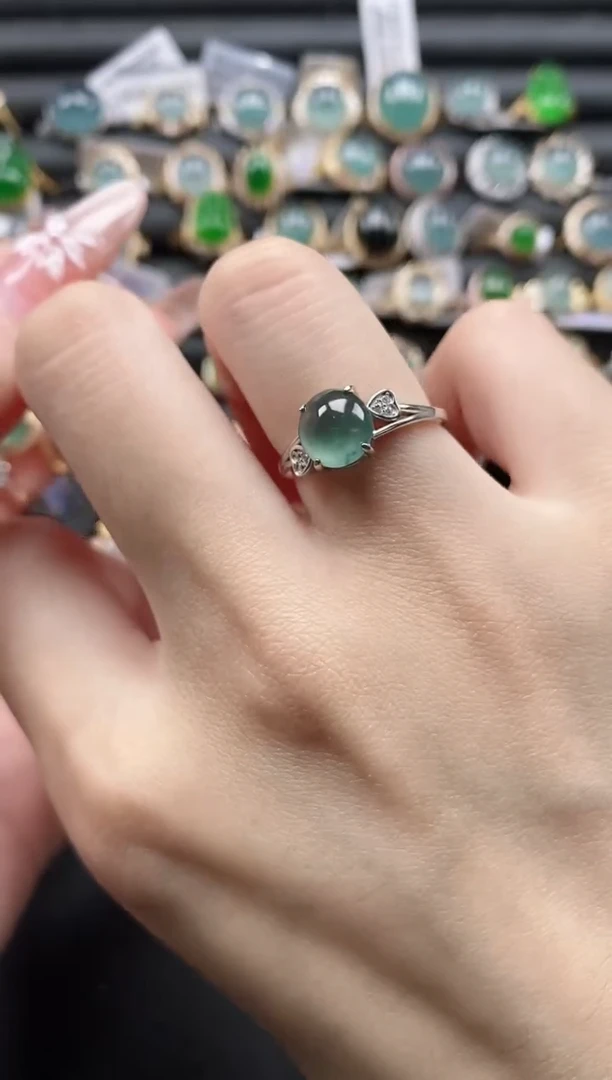 【闪购商品】翡翠戒指银S925镶嵌11111