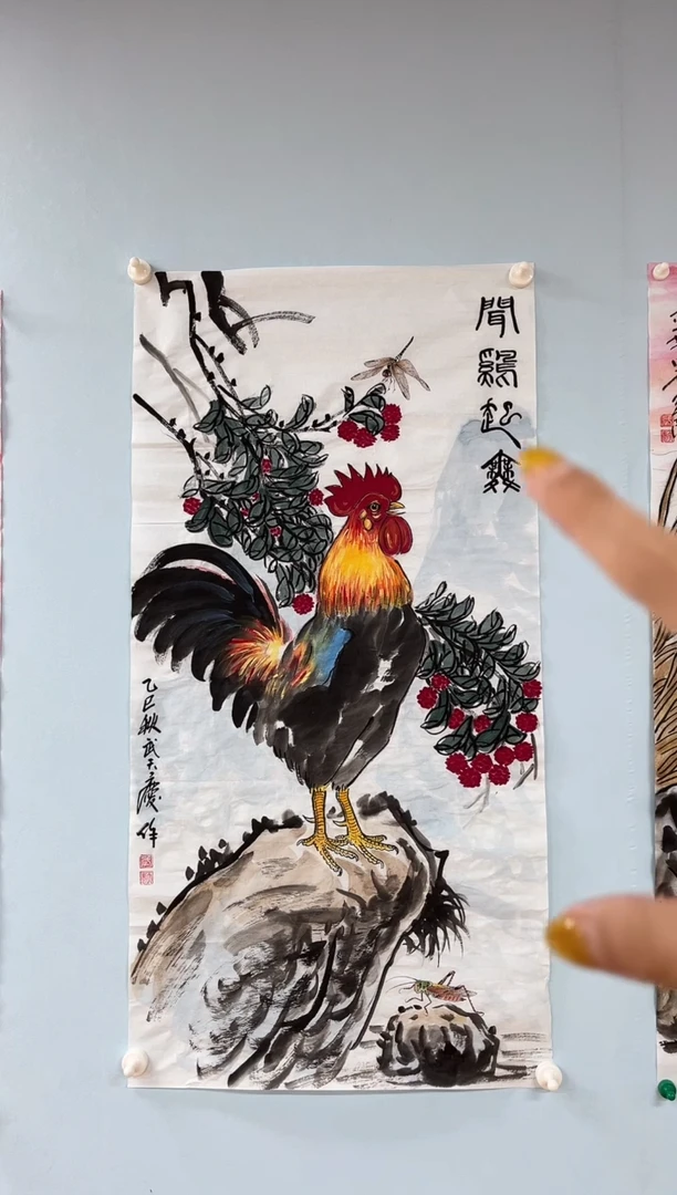 国画武天庆老师闻鸡起舞