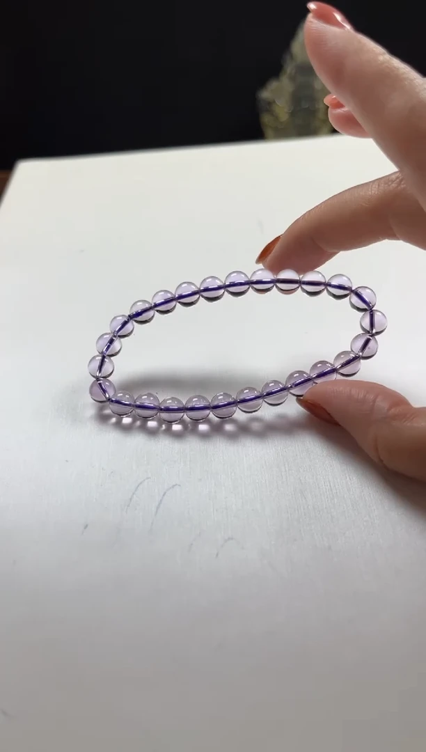 未镶嵌手链紫晶天然紫水晶圆珠手串7mm