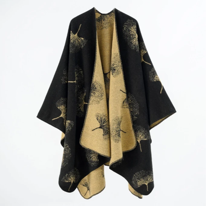 民族风披肩套头针织外搭女川西新疆草原旅游秋冬保暖超大斗篷围巾