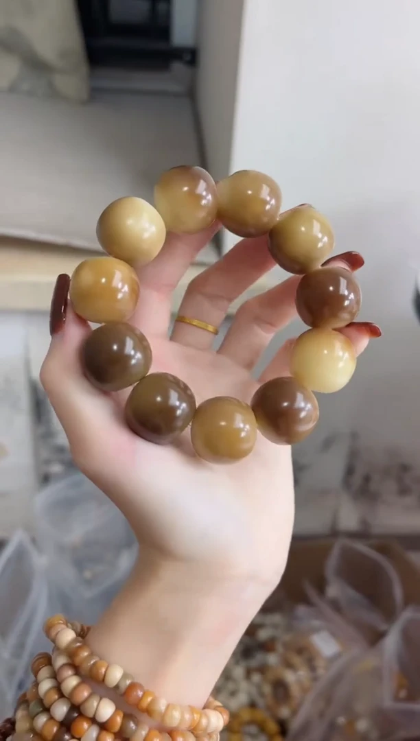 手串菩提根/象牙果綠*L25干磨苹果桶20mm手串