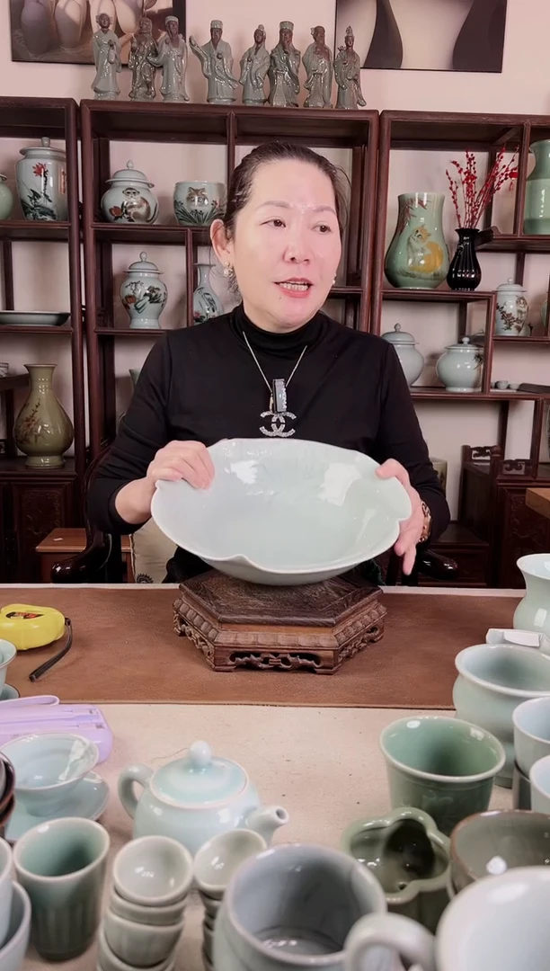 纯手工 粉青 荷之韵