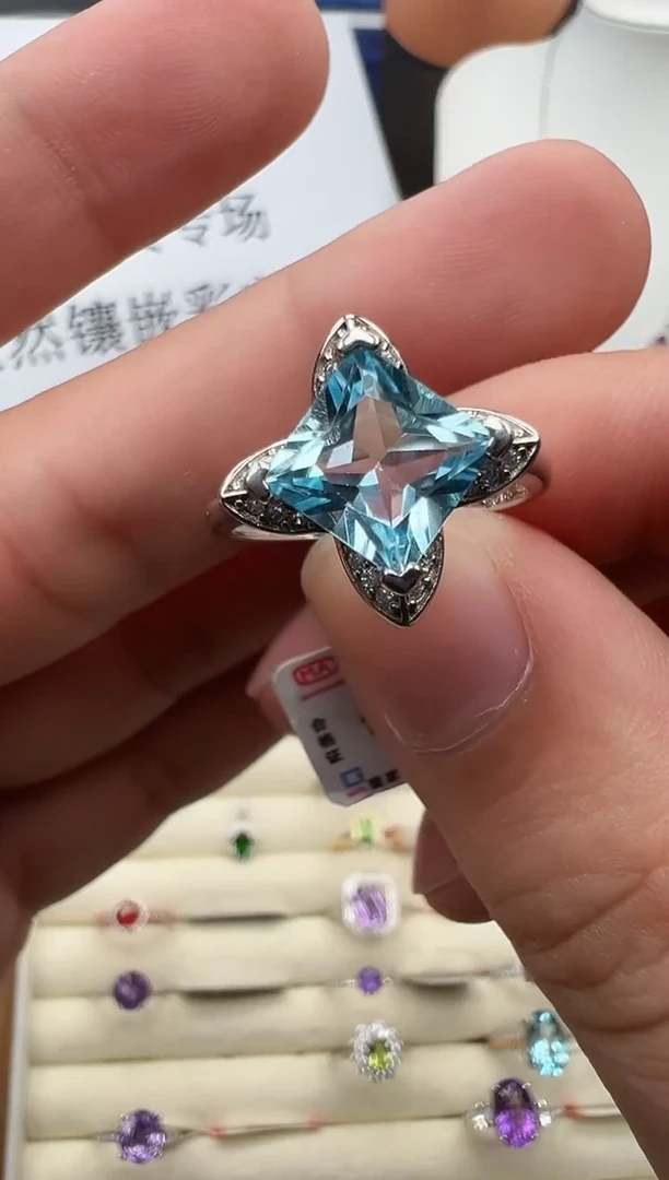 银S925镶嵌戒指托帕石47