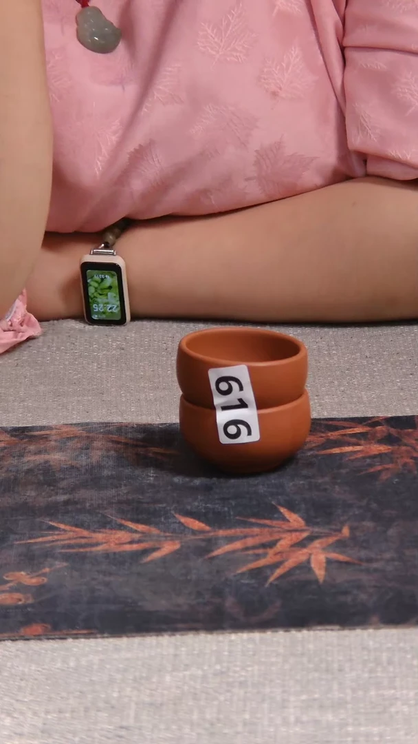 壶建水紫陶放漏杯一对 /616