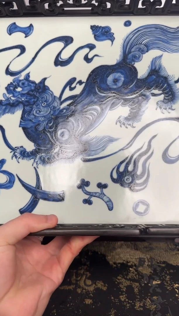 【闪购商品】摆件含真藏古狮子承盘