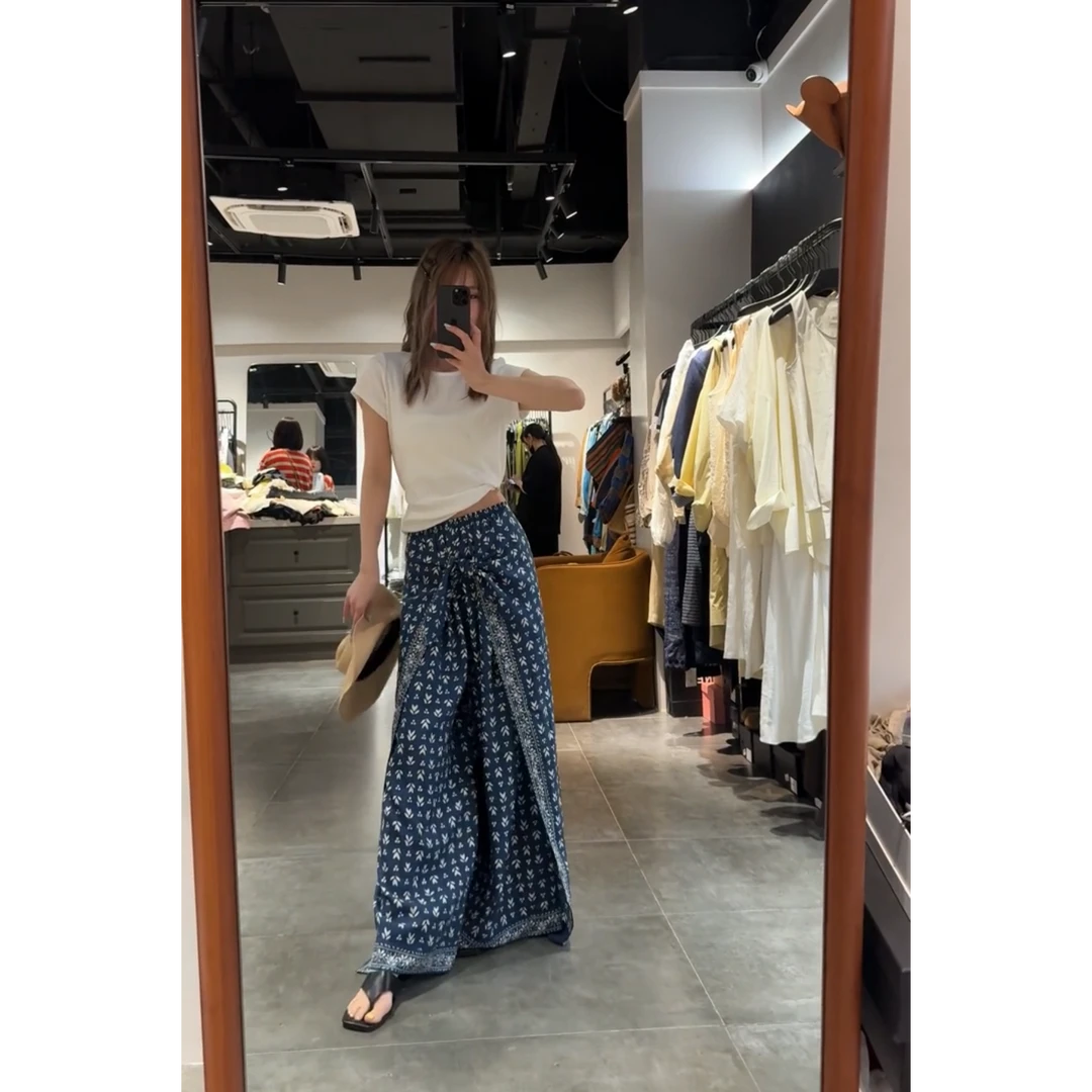 INS风慵懒风休闲风时尚套装长款气质时尚高腰复古显瘦碎花夏季