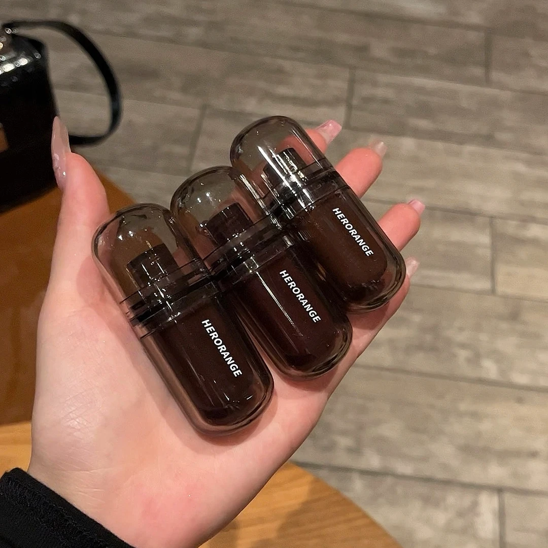 HERORANGE氤氲冰夜镜面唇釉纯欲高级水光唇釉灰玫瑰嫩桃色口红ins