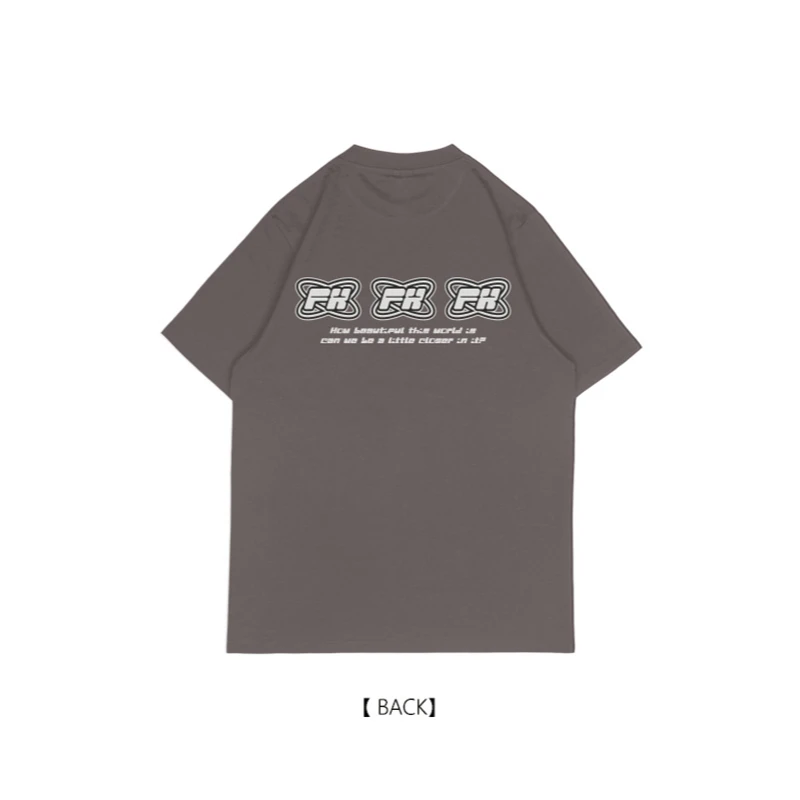 RESHAKE/后型格潮流街头印花夏季字母印花阔版短袖T恤