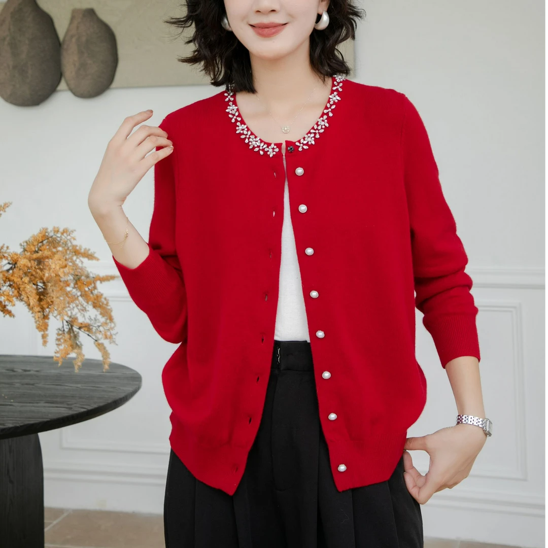 韩衣奇迹女士秋款针织圆领毛针织衫优雅气质老钱风松弛感女装贵气