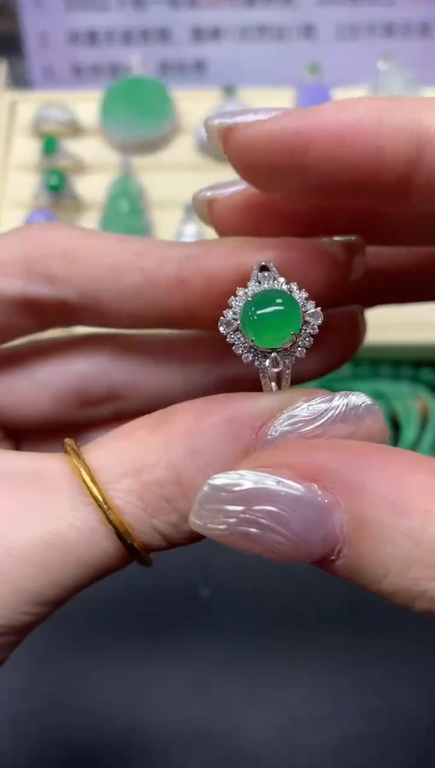 【闪购商品】翡翠戒指18K金镶嵌戒指|10000+1000