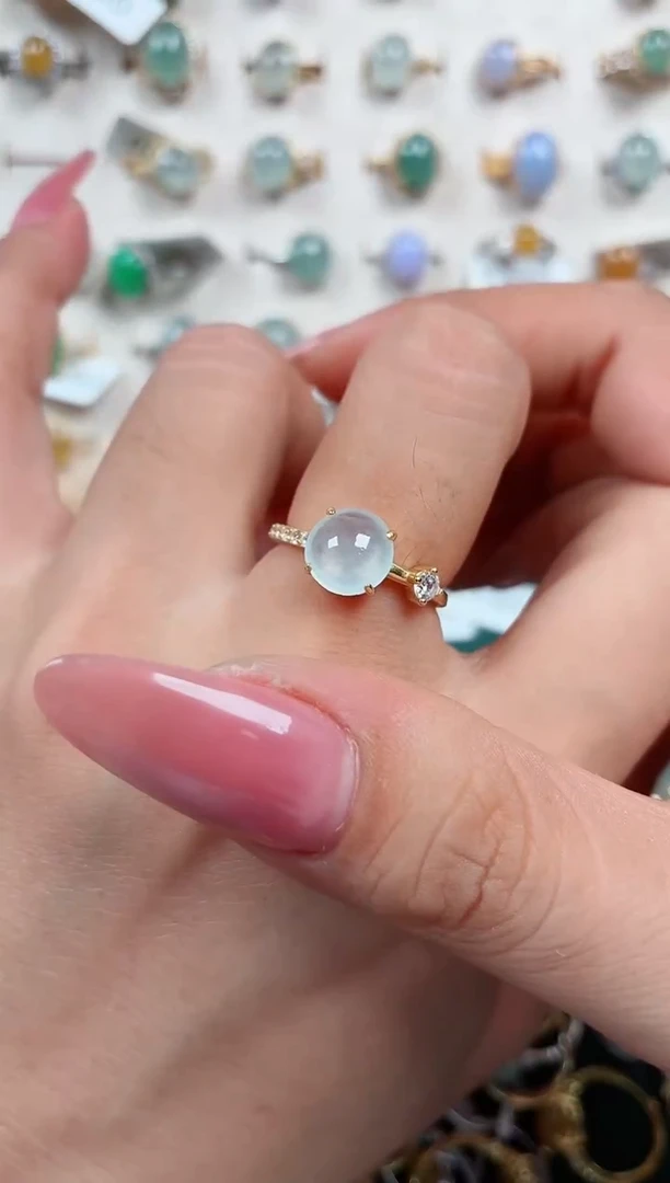 银S925镶嵌戒指翡翠.