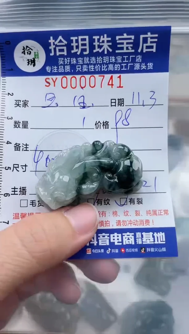 颈饰未镶嵌翡翠宝*翡翠挂件貔貅741